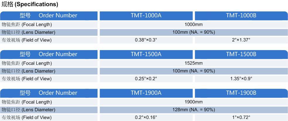 HCTMT系列 大口徑自準直平行光管/望遠鏡 【HCTMT-1000A/1000B、HCTMT-1500A/1500B、HCTMT-1900A/1900B】